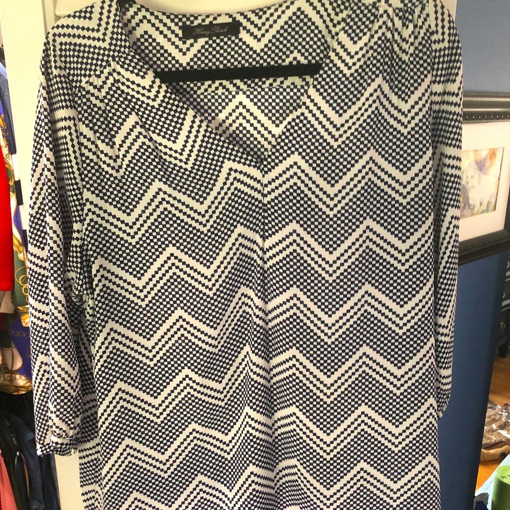 Honey Punch Navy & White Stripe Tunic Top